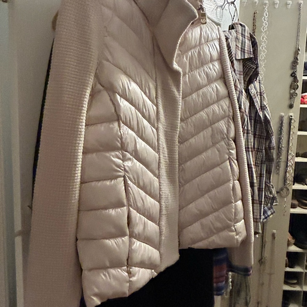 Calvin Klein down jacket with knit sleeves